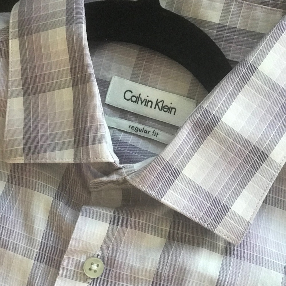 Calvin Klein Men’s Long Sleeve Plaid Print, S/M